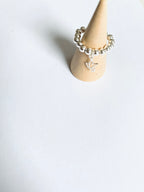 Sterling Silver Dove Beaded Ring