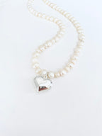 Ivy Heart Pearl Necklace