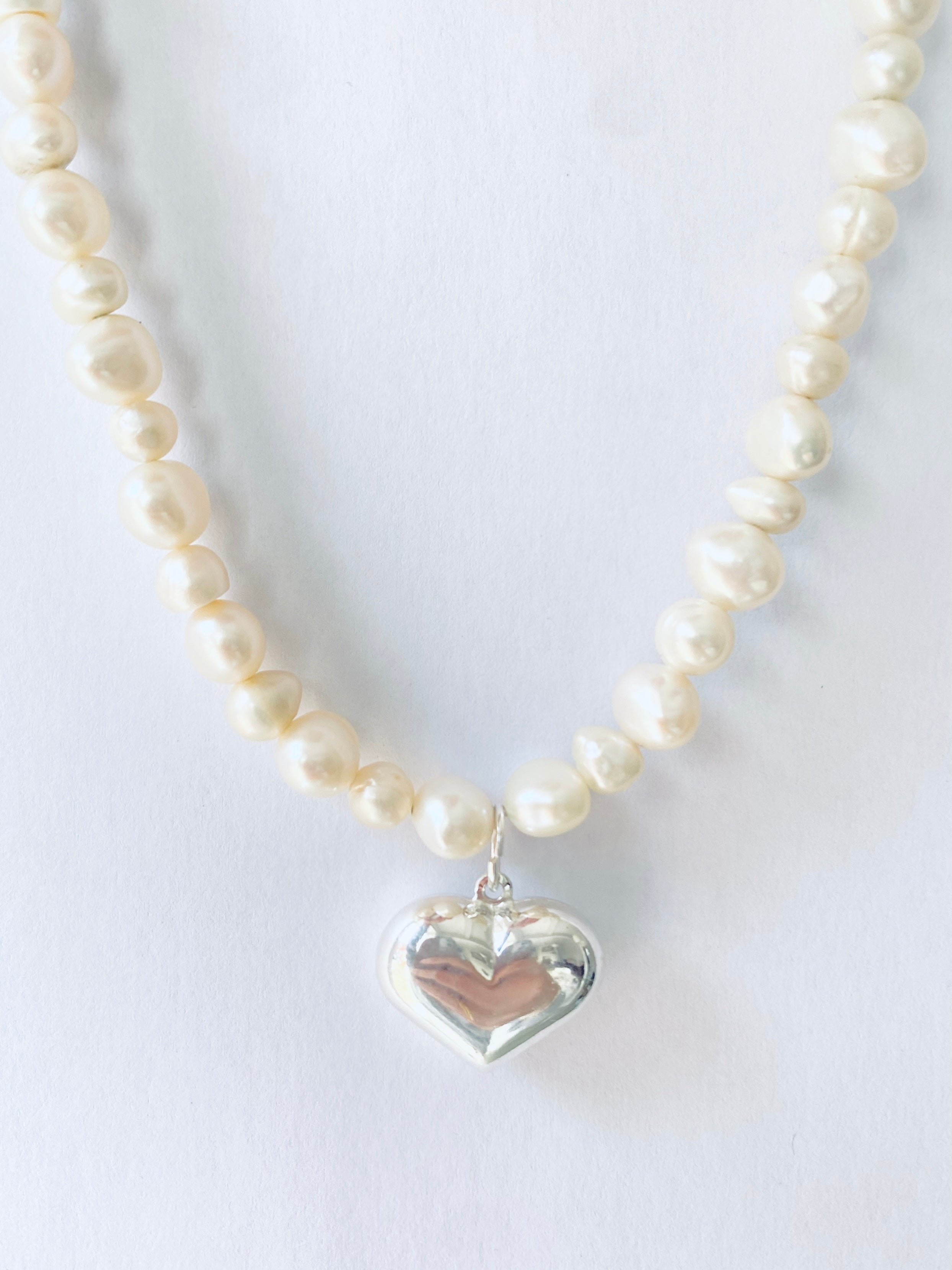 Ivy Heart Pearl Necklace