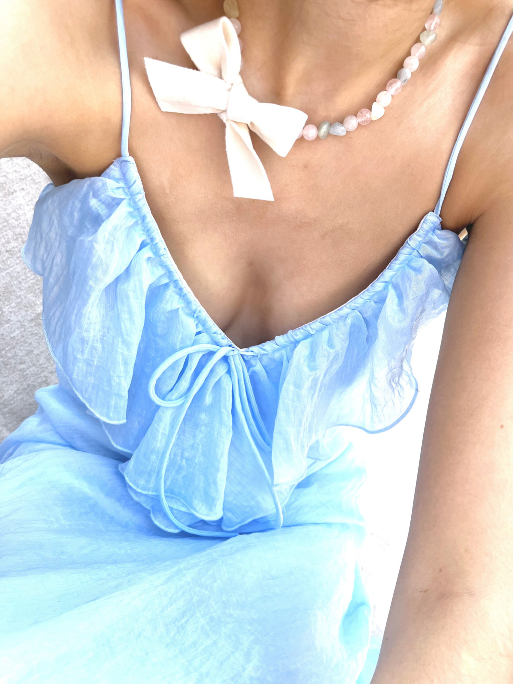 Velvet Bow Morganite Necklace