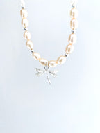 Peach Pearl Dragonfly Necklace