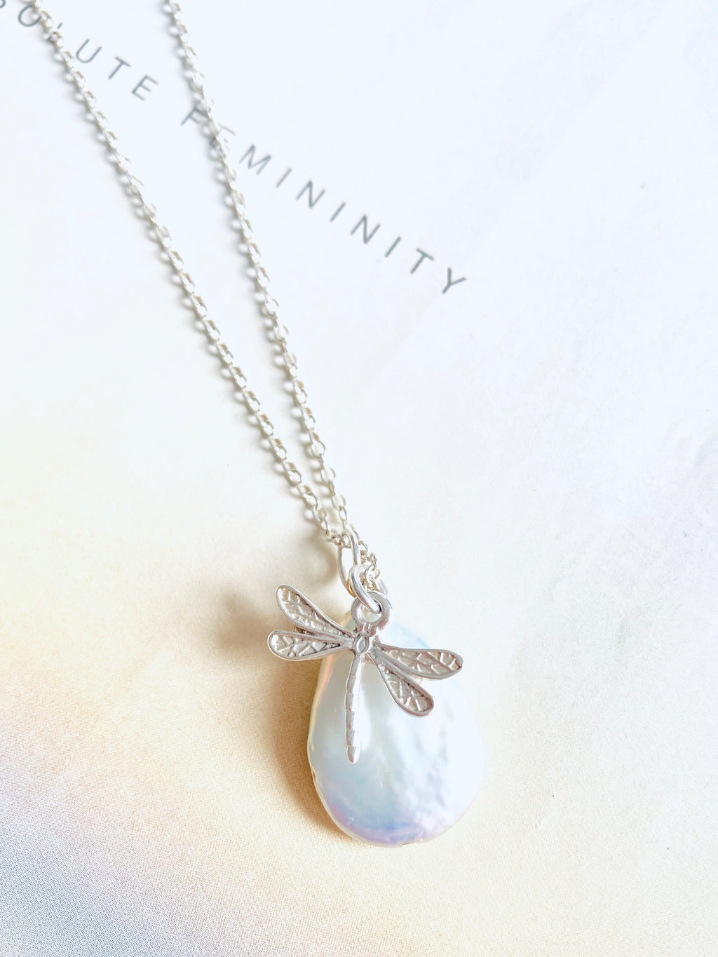 Pretty Pearl Dragonfly Necklace