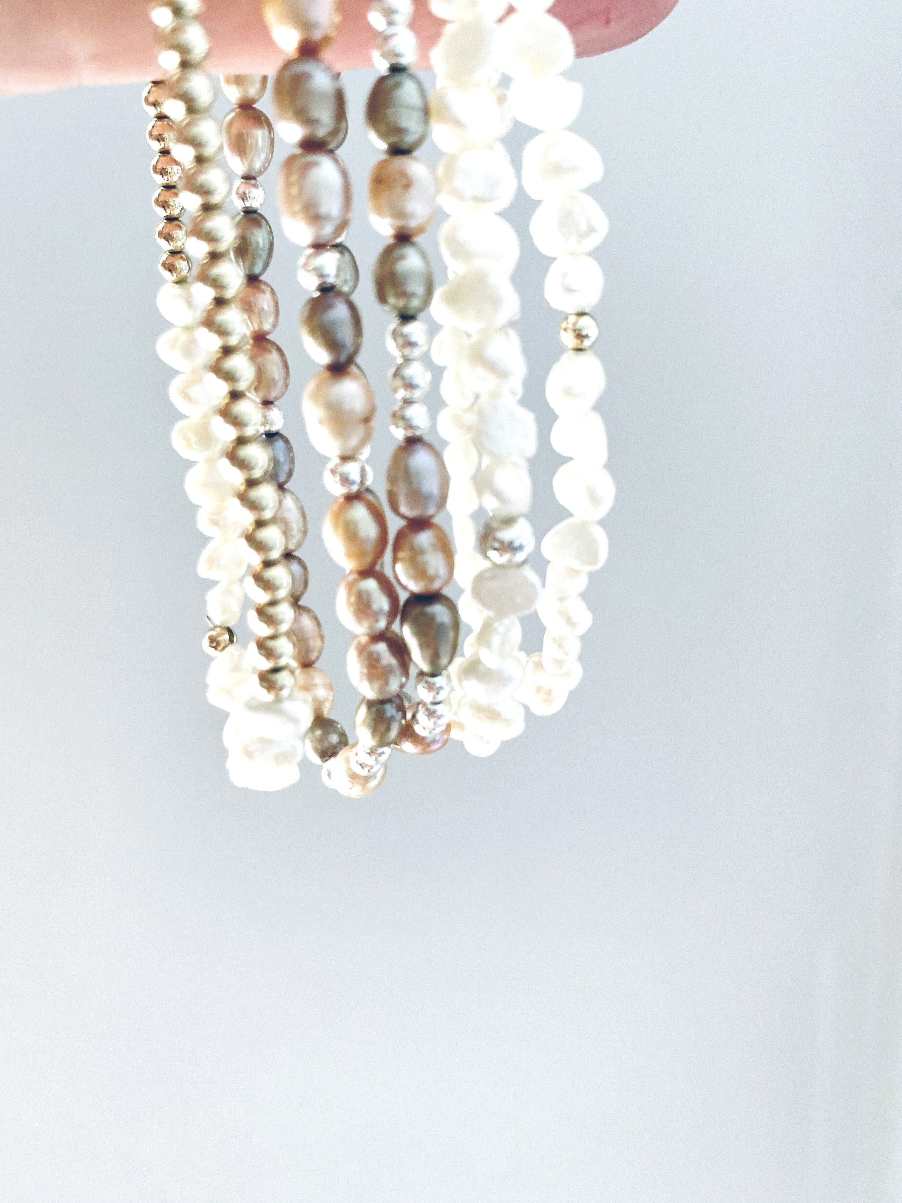 Pewter Pearl Bracelet