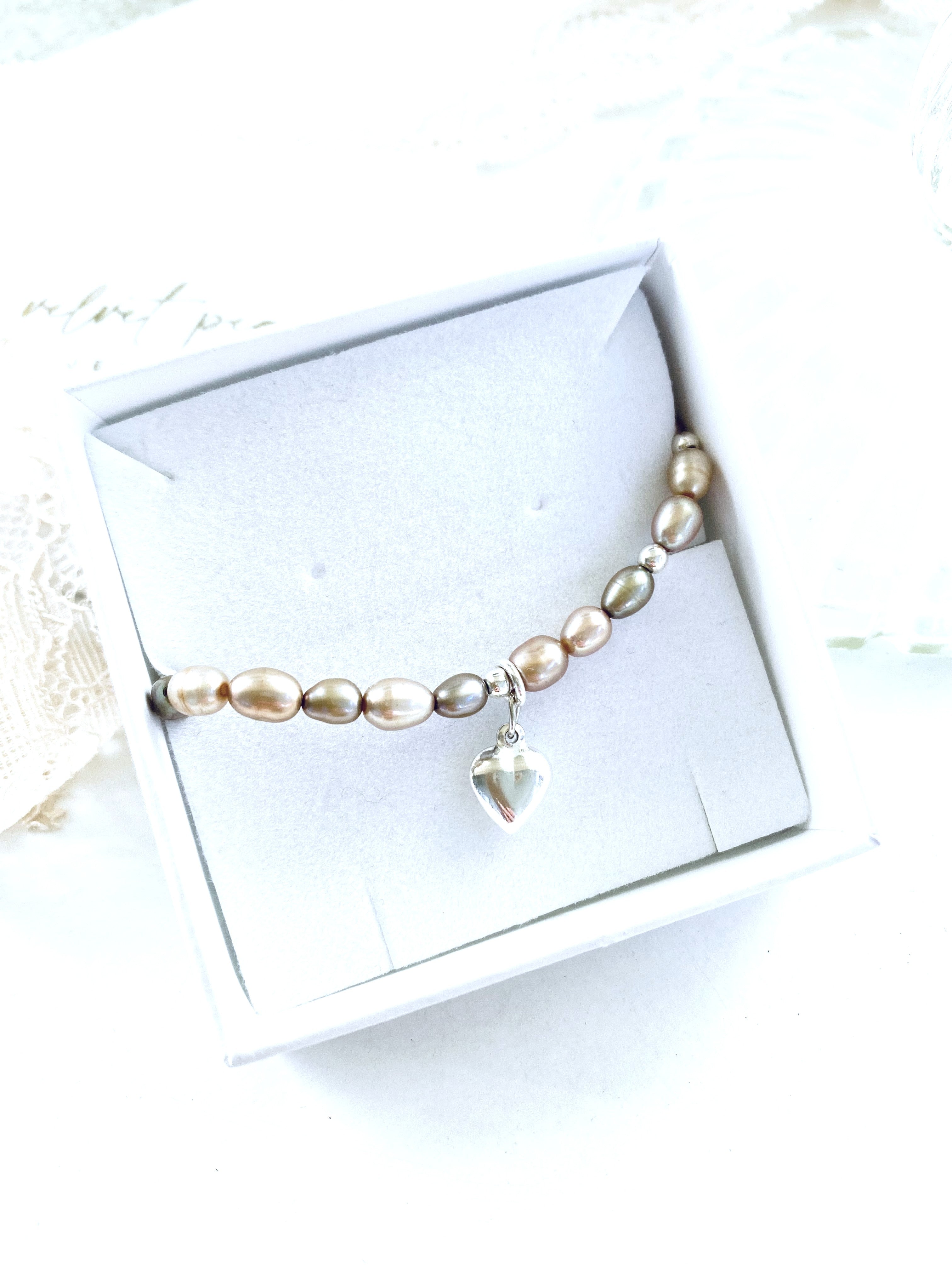 Pewter Pearl Bracelet