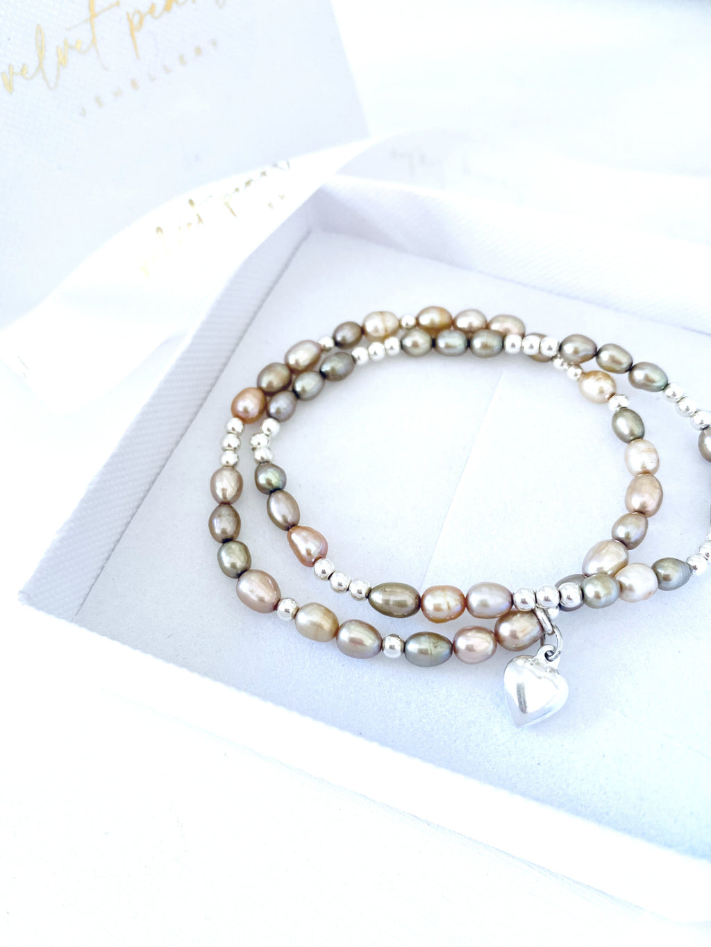 Pewter Pearl Bracelet