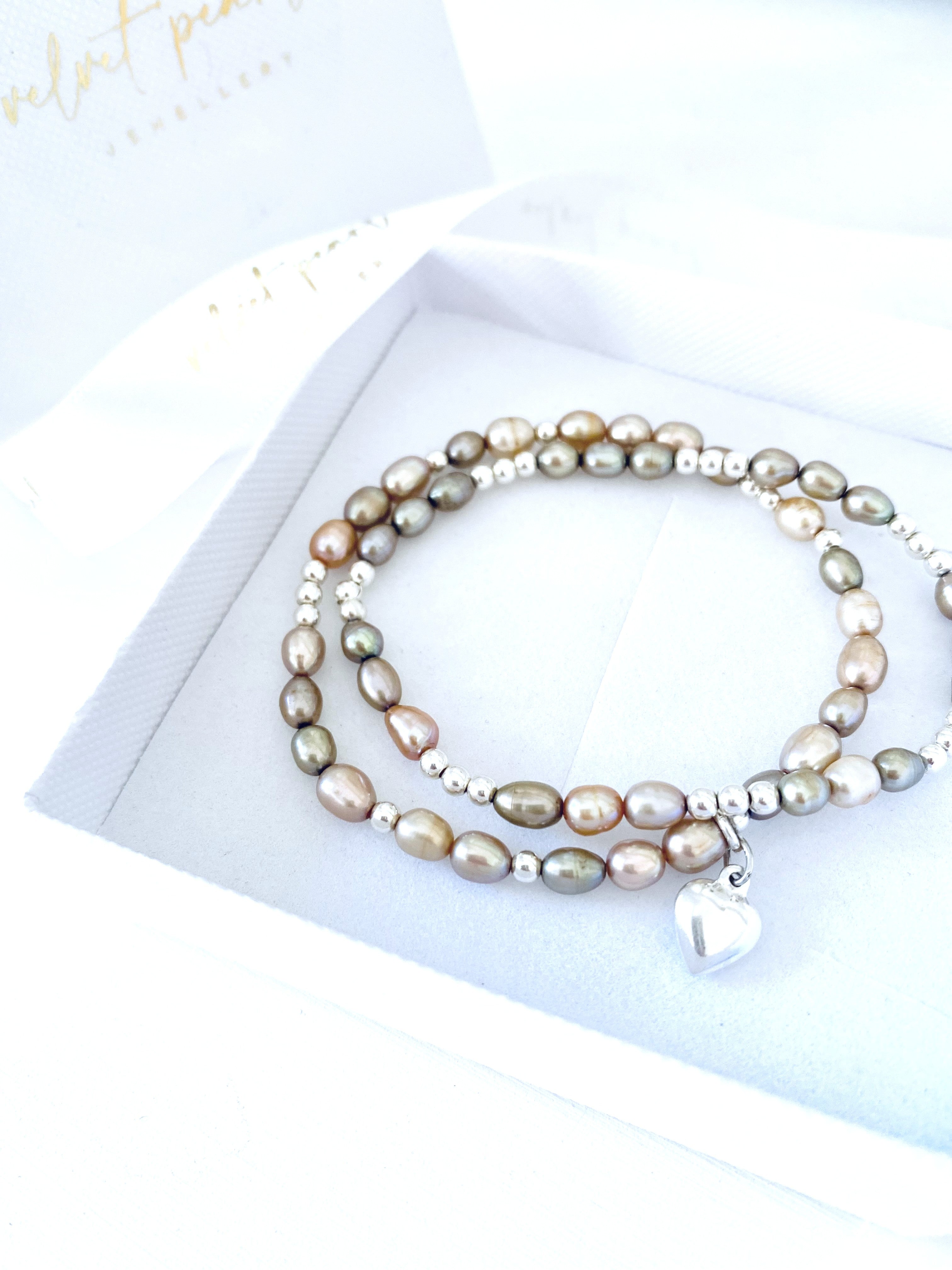 Pewter Pearl Bracelet