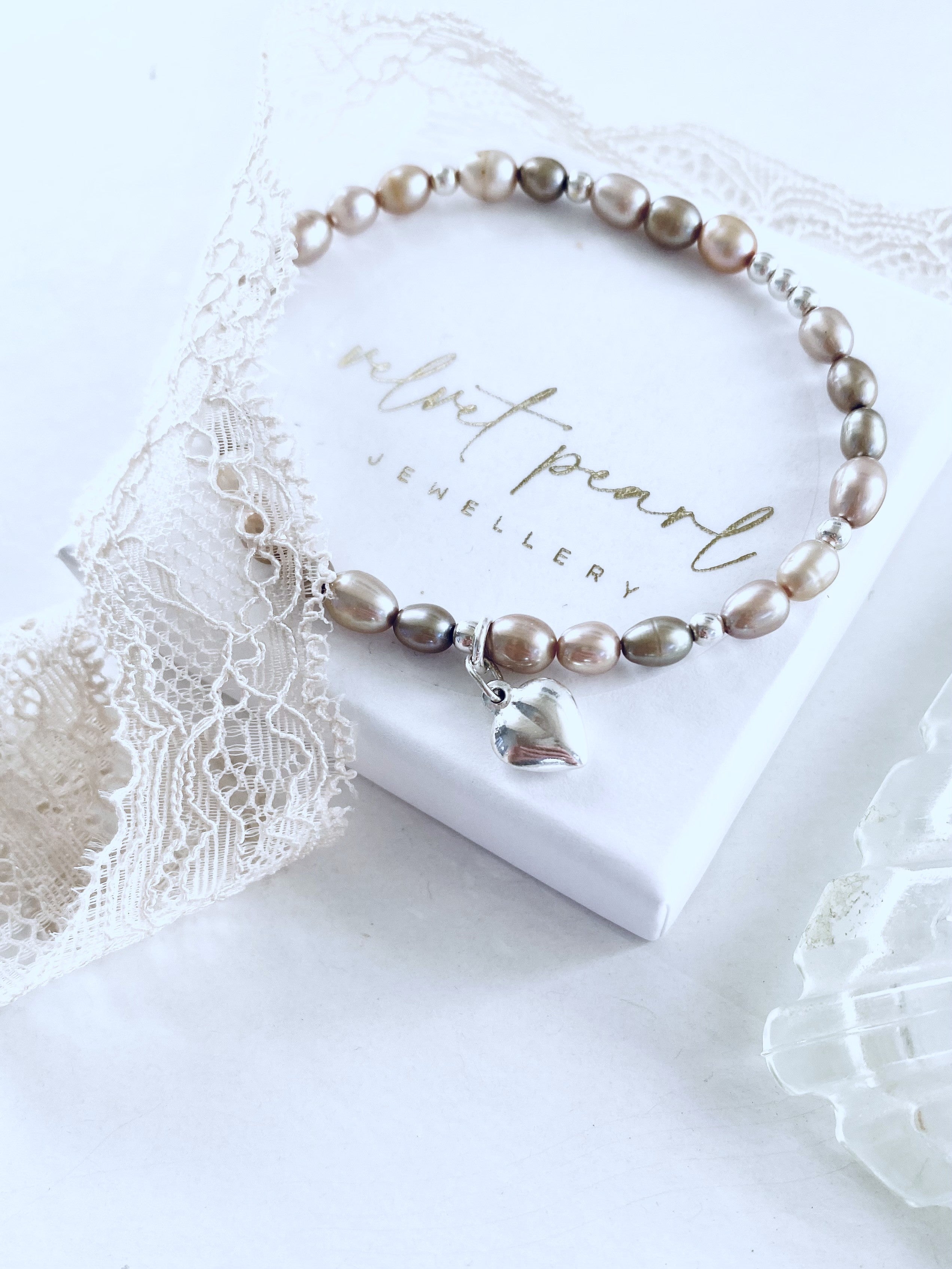 Pewter Pearl Bracelet