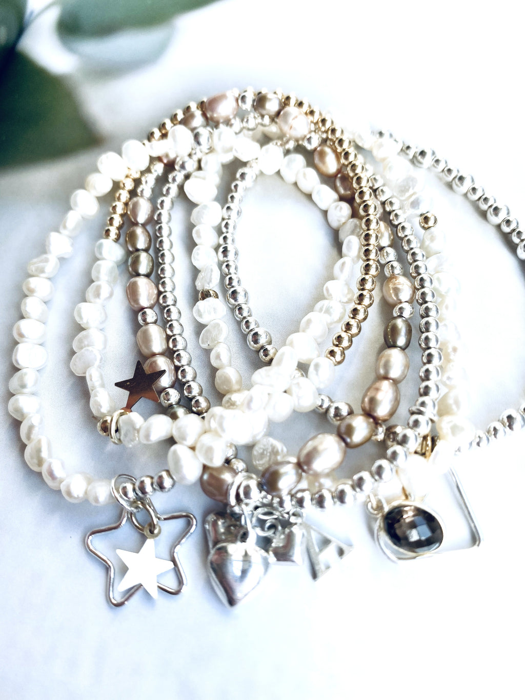 Pewter Pearl Bracelet