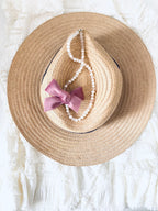 Velvet Bow Pearl Necklace