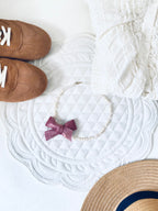 Velvet Bow Pearl Necklace