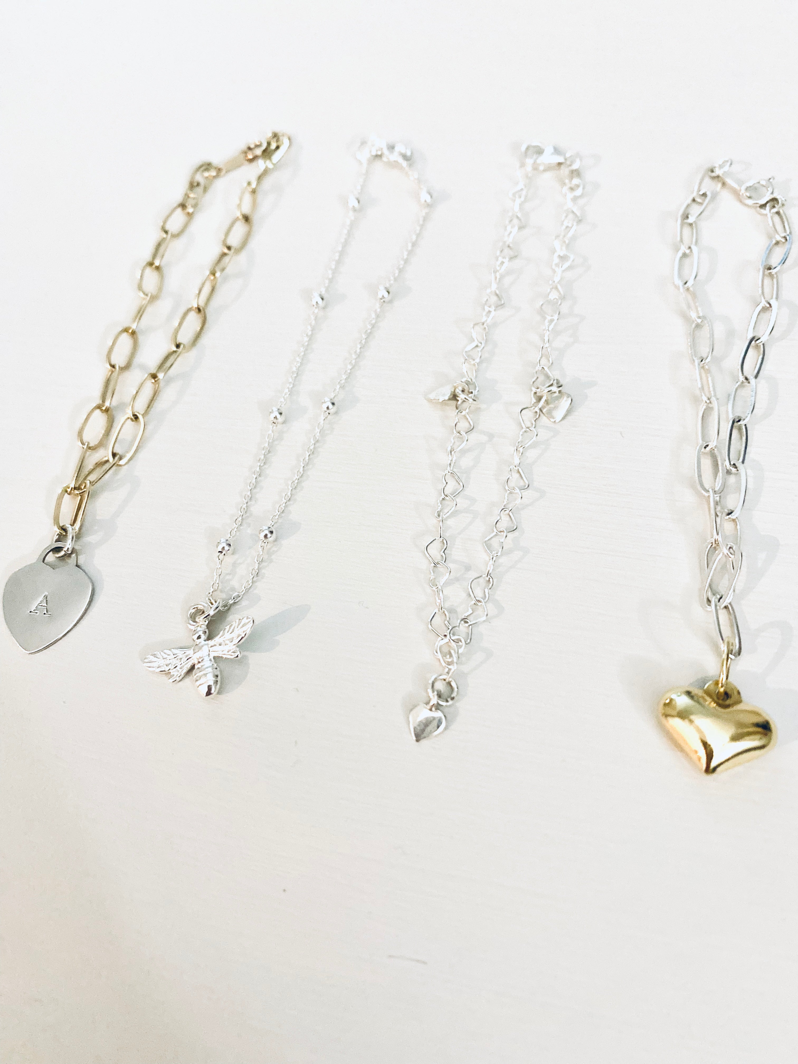 Silver Dainty Heart Bracelet