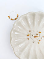 Toffee Beaded Hoop Earrings