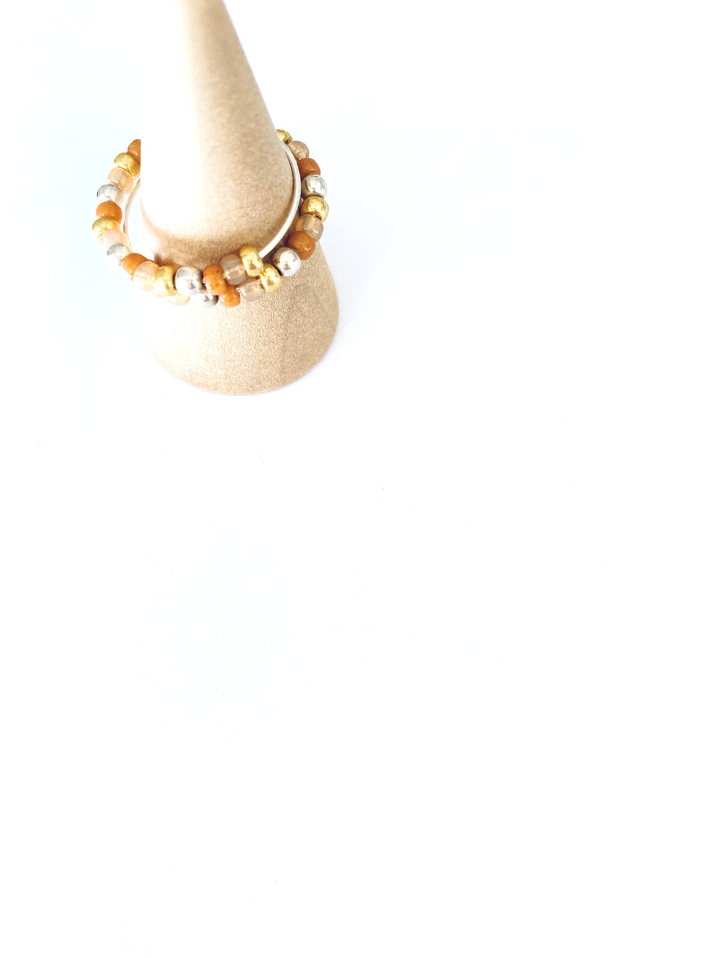 Toffee Beaded Hoop Earrings