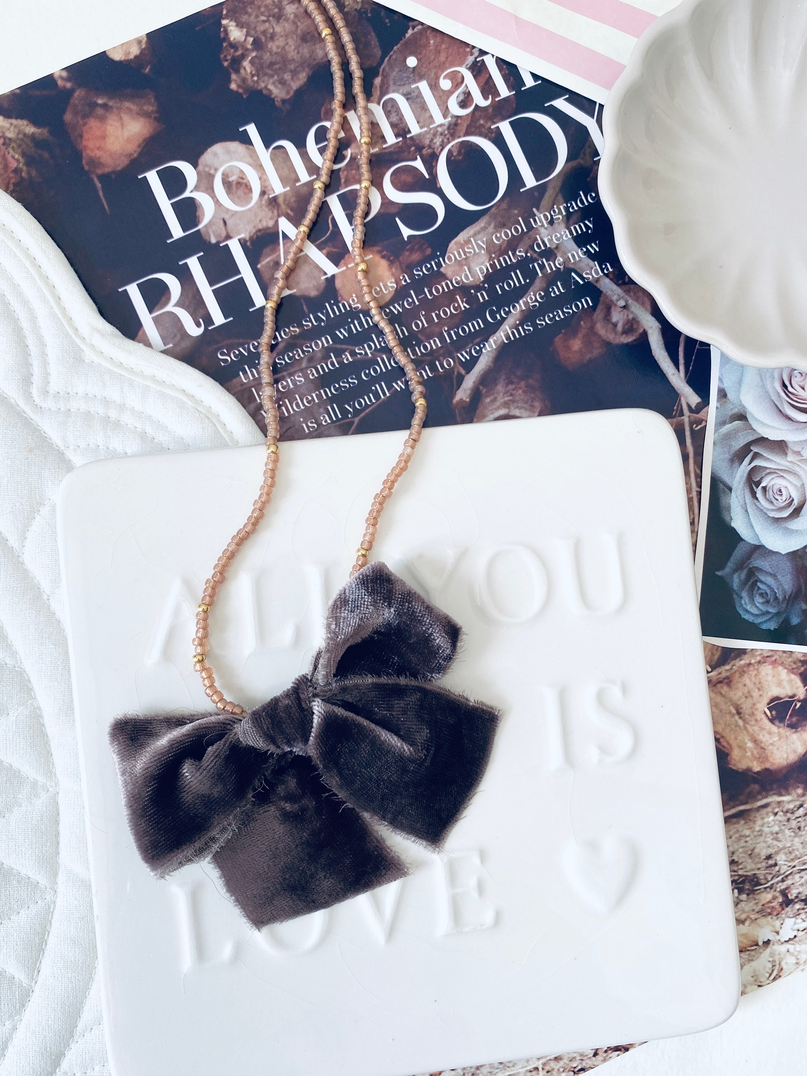 Velvet Bow Necklace