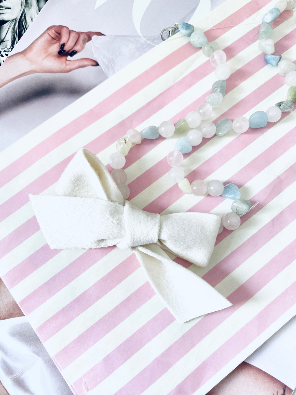 Velvet Bow Morganite Necklace