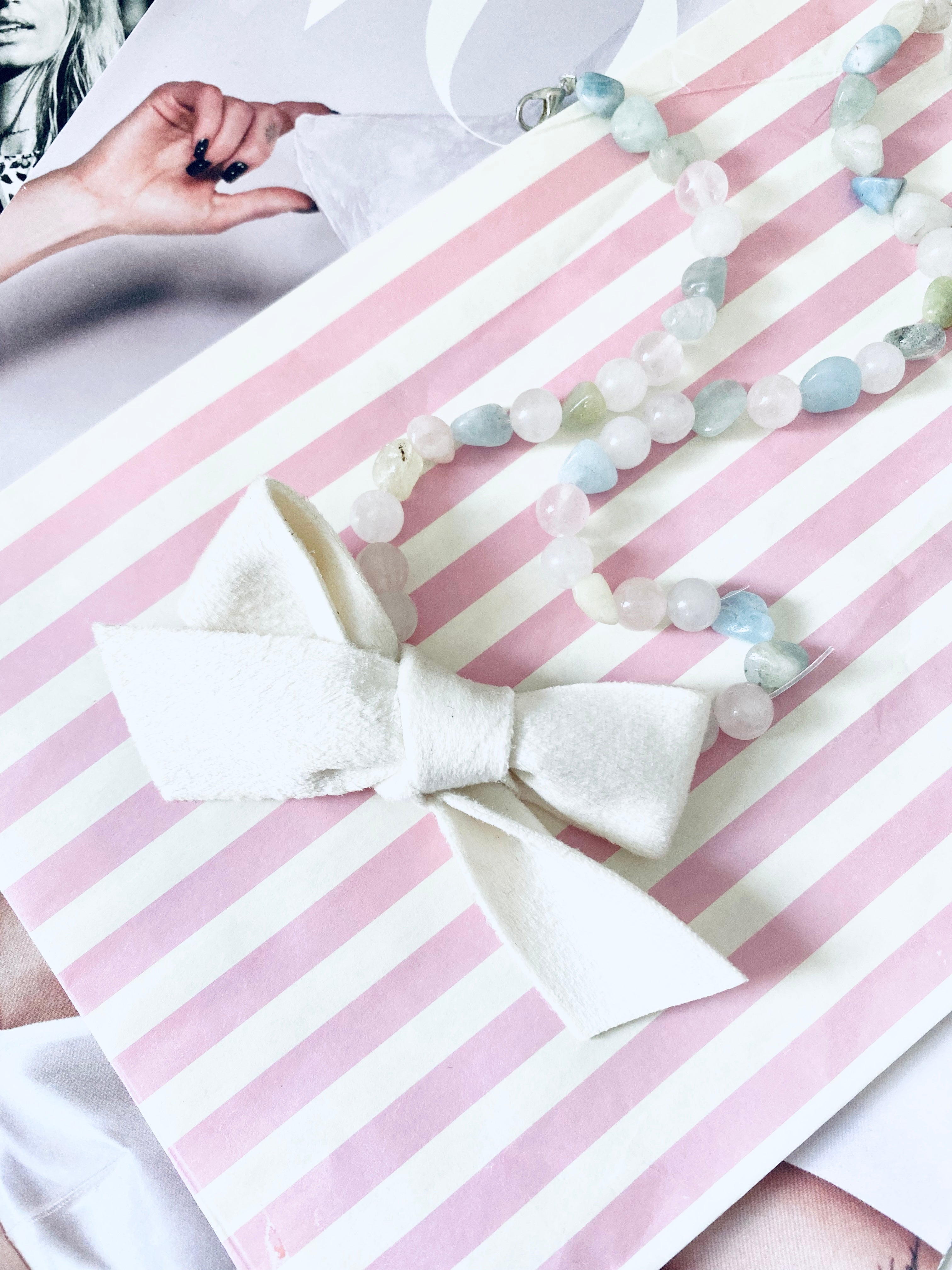 Velvet Bow Morganite Necklace