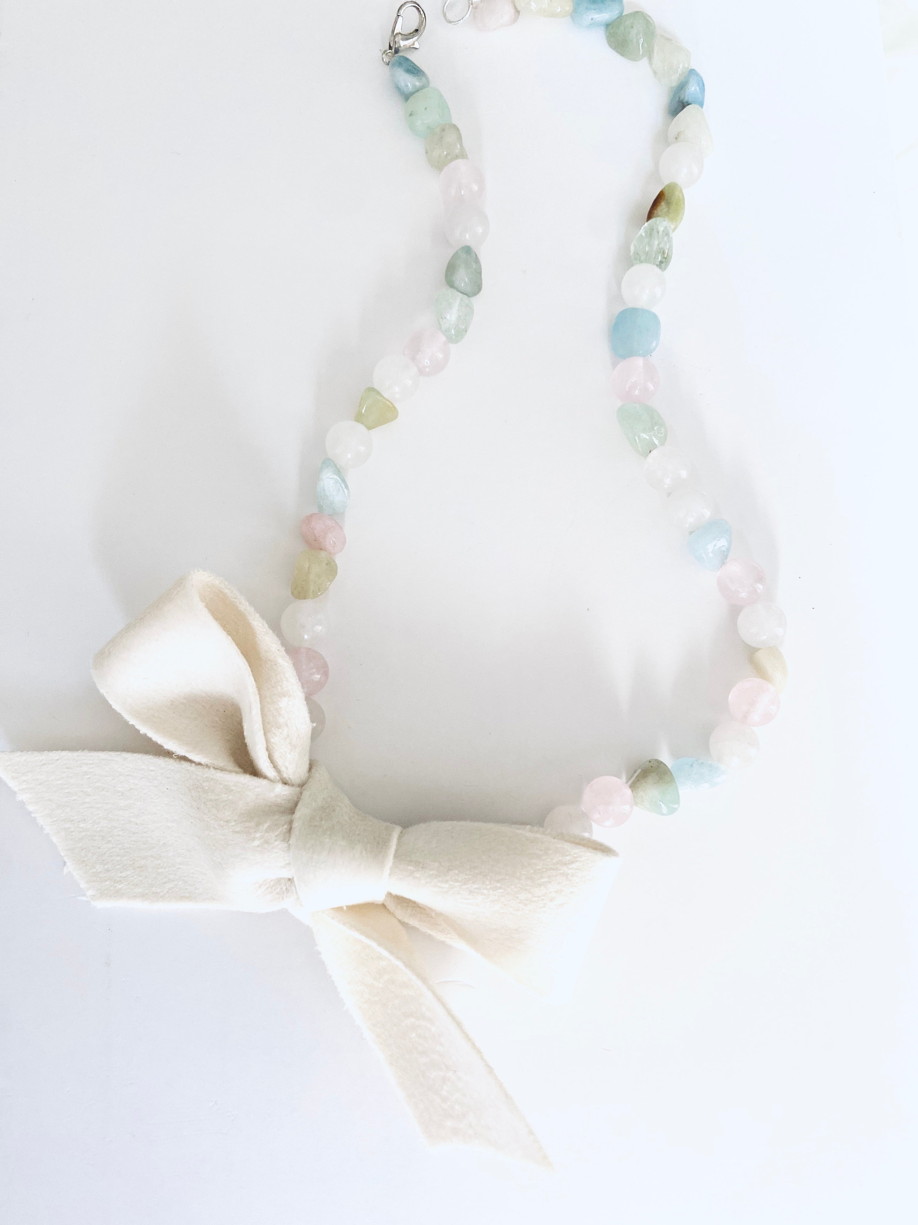 Velvet Bow Morganite Necklace